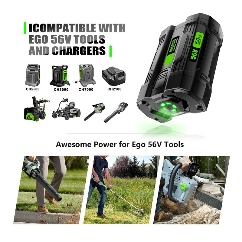 3.5Ah / 5.0Ah Battery For EGO 56V POWER+ BA1400 POWER Lithium Ion BA2240 BA2800T gallery