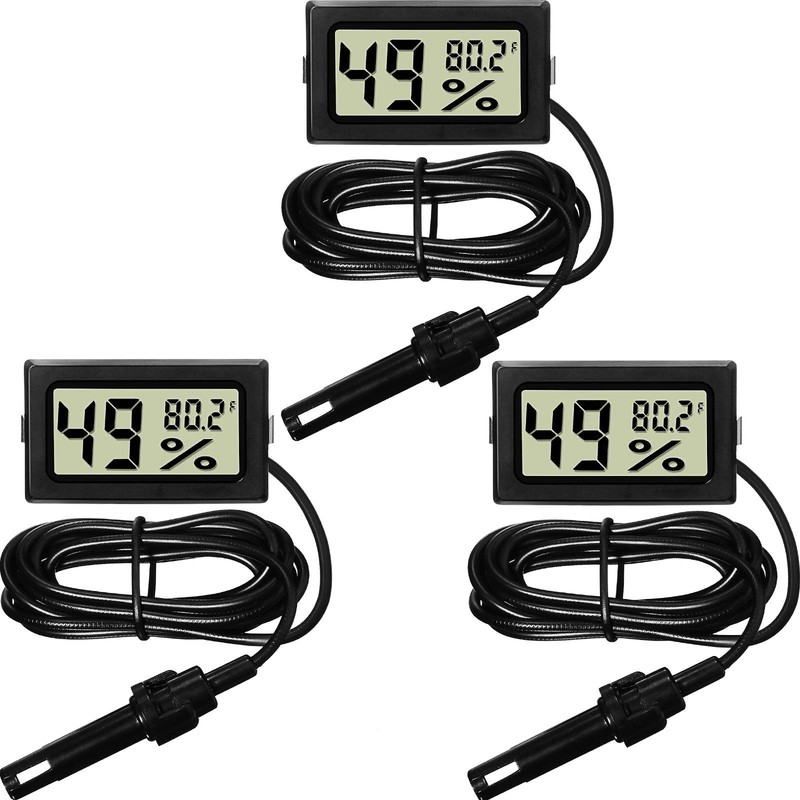 Mini Digital Temperature Humidity Meters Gauge with Probe Gauge LCD Fahrenheit