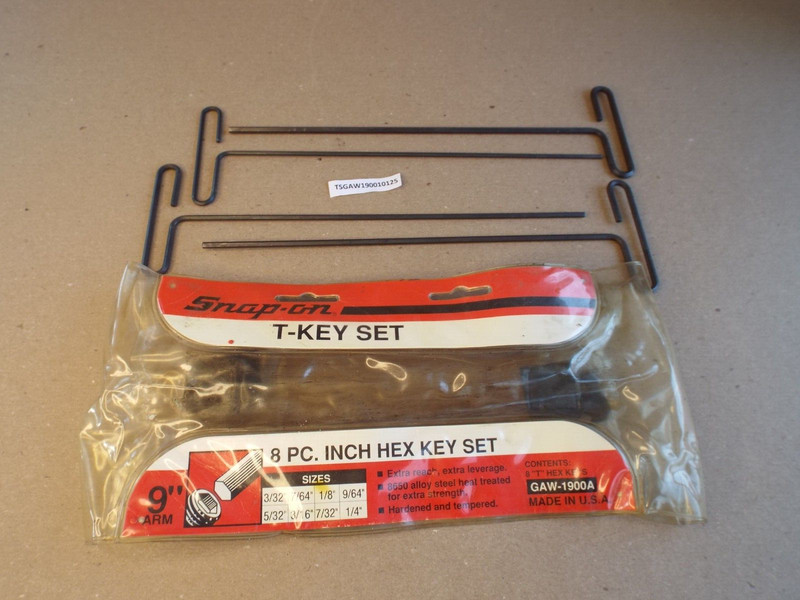 VTG Snap-On Hex T-KEY SET » GAW-1900A 3/32″ – 9/64″ USA (Read Missing 4 Items)