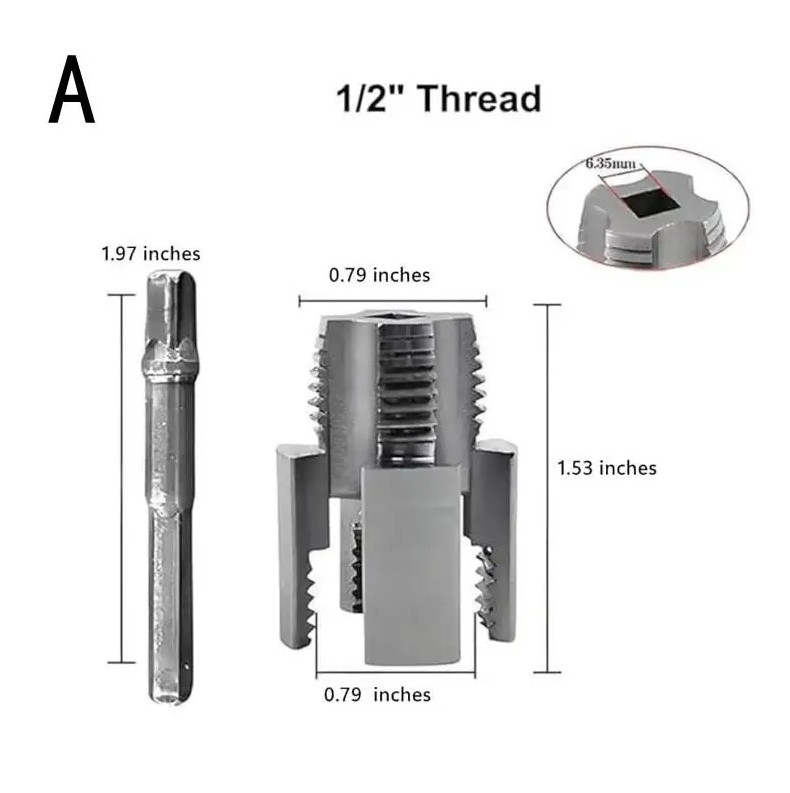 1set PVC Pipe Thread Cutting Tool Electric Drill Threader Kit Electric Drill