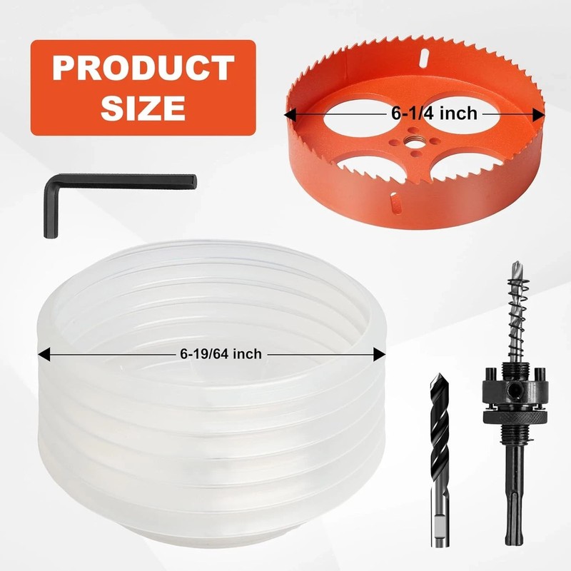 6 1/4 Hole Saw for Recessed Lights Can Lights, 6.25 Inch Hole Cutter gallery
