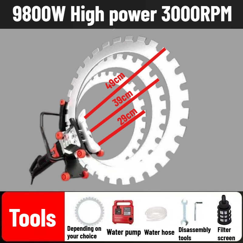 110V/220V 9800W 29cm/39cm/49cm Ring Saw High-power Concrete Wall Cutting Machine gallery