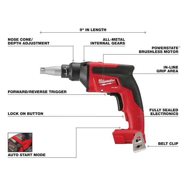 Milwaukee Tool 2866-20 M18 Fuel Drywall Screw Gun gallery