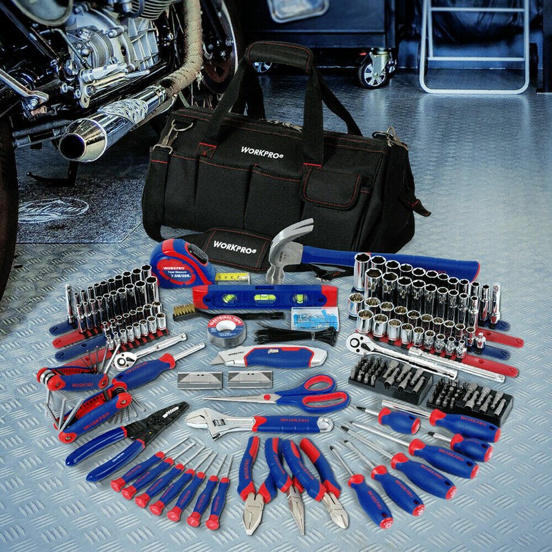 WORKPRO 322-Pieces Home Repair Tool Kits Basic Household Hand Tool With Tool Bag
