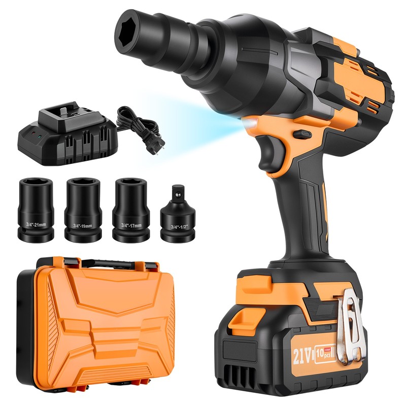 2000Nm 3/4 Impact Wrench 21V Cordless with Forward/Reverse Switch Lock