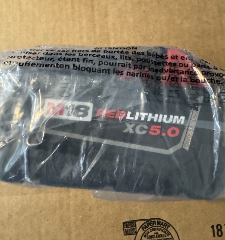 Milwaukee 48-11-1850 M18 XC 5.0 AH 18 Volt Capacity Battery 2 PACK 48-11-1852 gallery