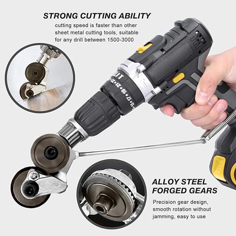 Electric Drill Plate Cutter Sheet Metal Nibbler Precise Cutting Sheet Cutter US gallery