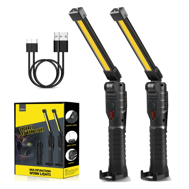 Rechargeable Work Light LED COB Magnetic Base Super Bright Flashlight Lamp Torch