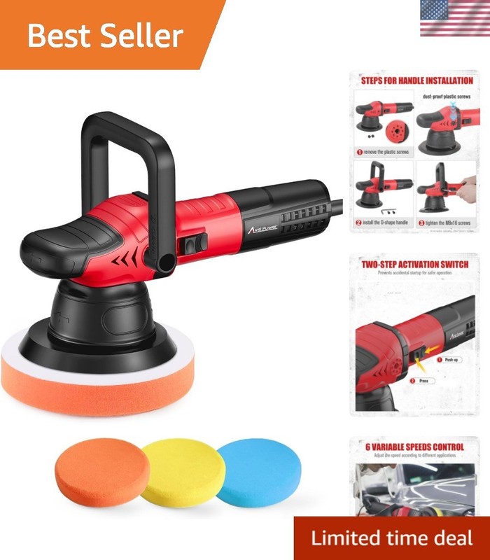 Dual Action Car Buffer Polisher, 6 Inch Orbital Polisher for Car Detailing wi…