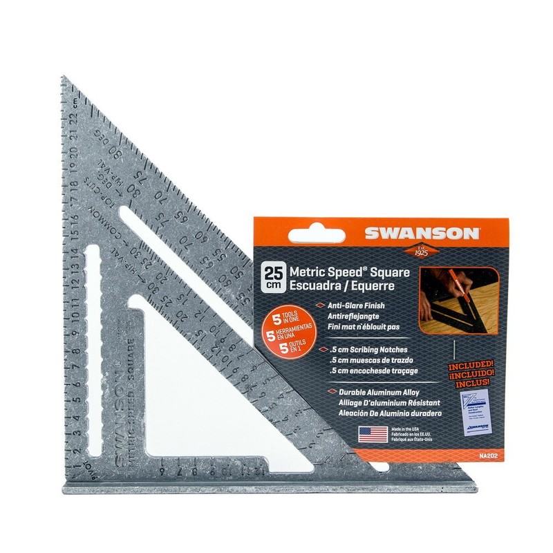 Swanson NA202 Metric Speed Square Layout Tool Aluminum gallery
