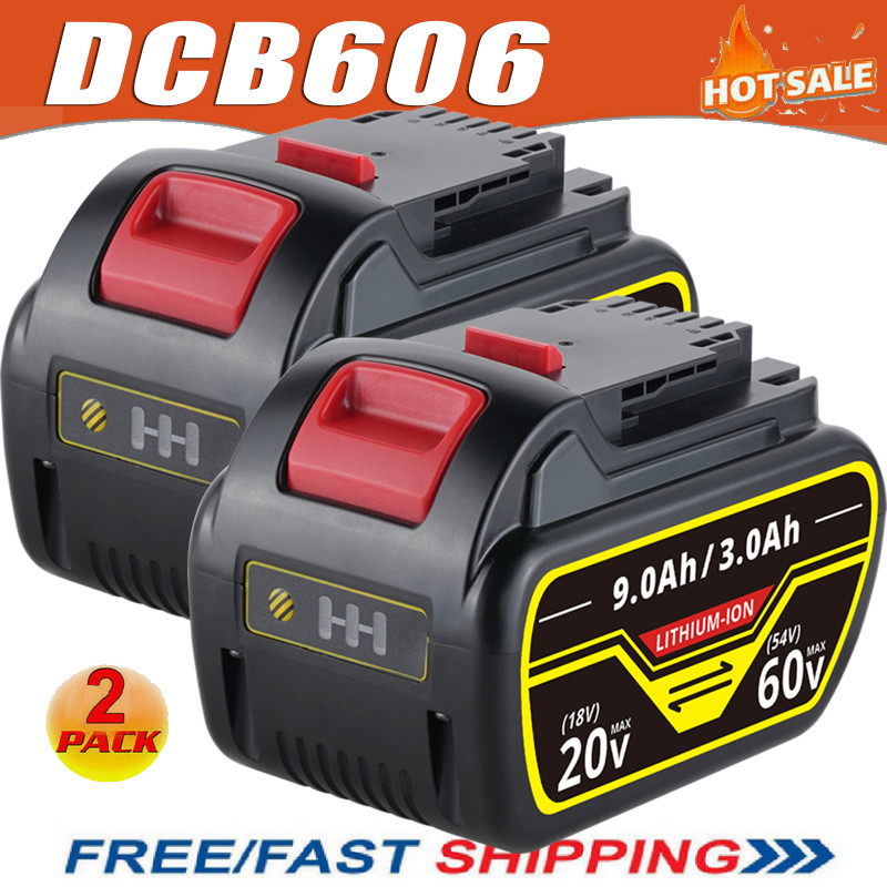 2 PACK For DEWALT FLEXVOLT DCB609 20V/60V MAX Lithium-lon Battery DCB606 DCB612