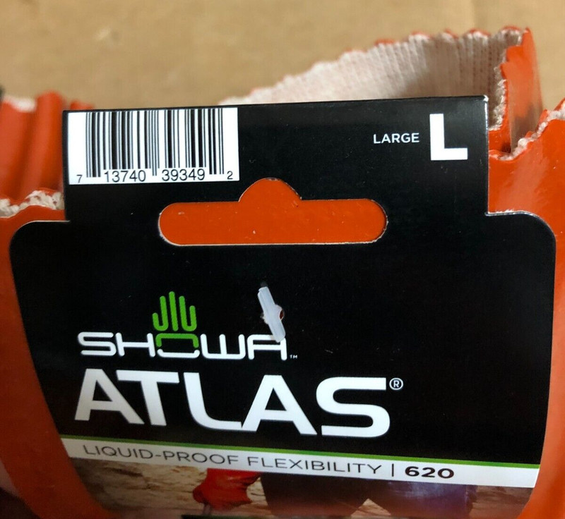 Showa Atlas 620-10 Rt Large Orange Pvc Seamless Cotton Gloves 2 Pairs ~ gallery