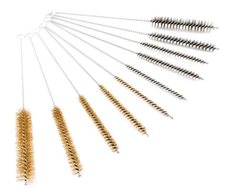 Titan 41211 Tube Cleaning 12″ Brass Bristle Stainless Steel Wire Brush 10pc Set