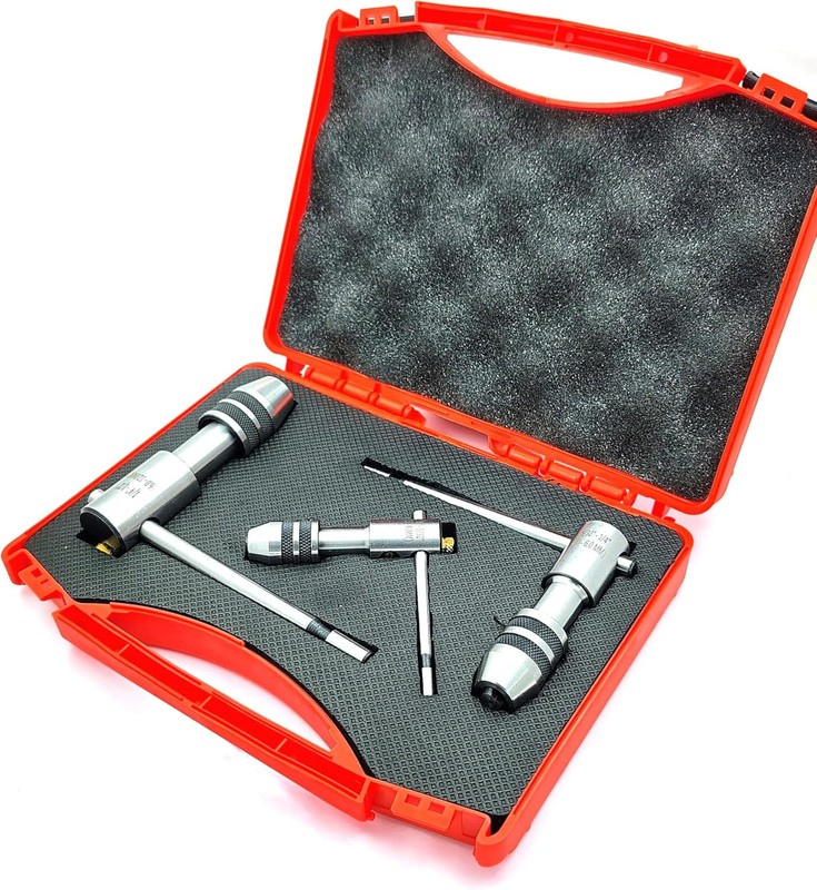 Buyohlic Set of 3 Reversible Ratchet Adjustable Tap Wrench with Plastic Case
