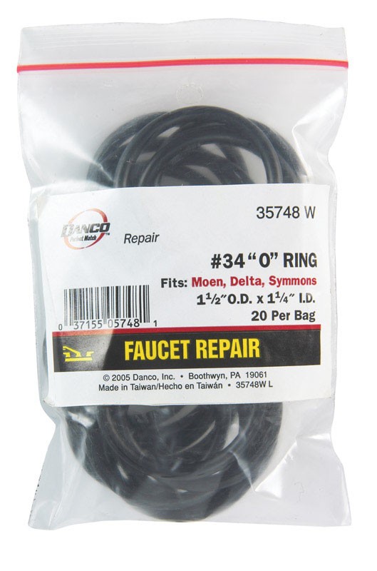 Danco 35748W Durable Rubber #34 Faucet O-Ring 1-1/2 O.D. x 1-1/4 I.D. in.