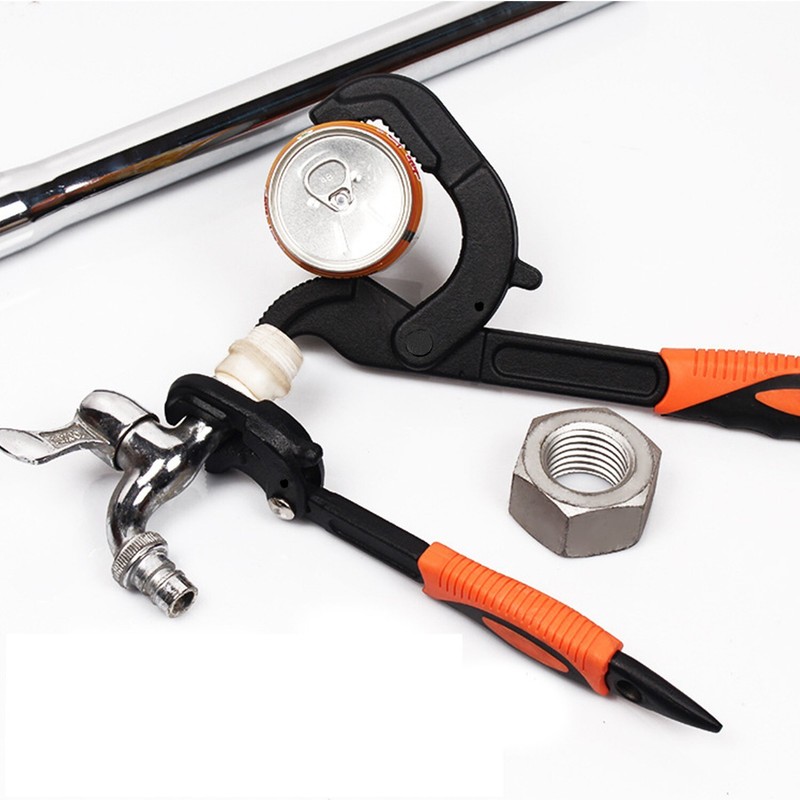 2pcs Multi-function Magic Wrench Self-Adjusting Spanner Power Grip Pipe Wrench gallery