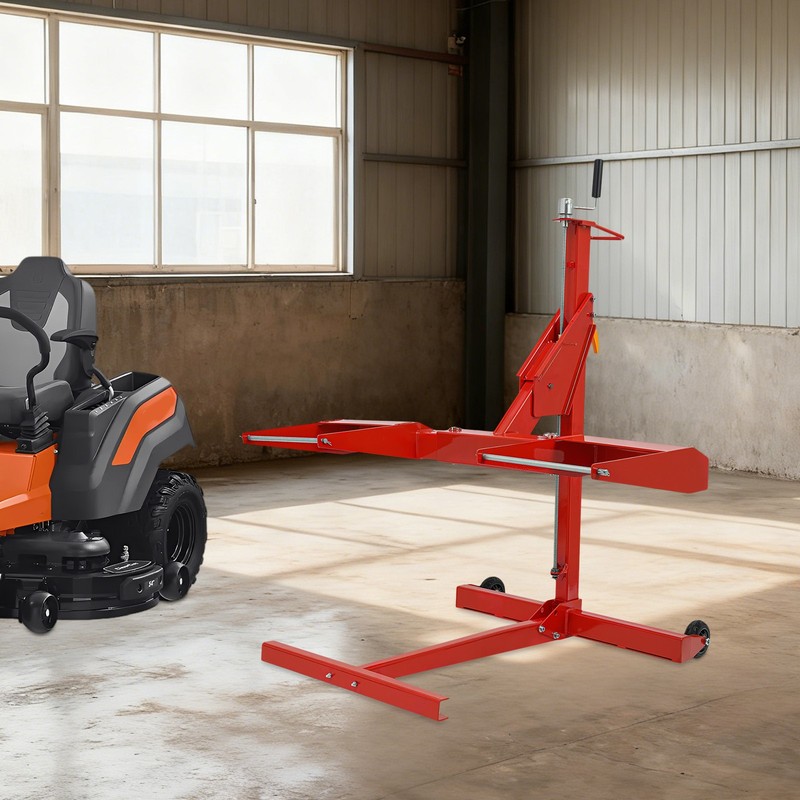 750lbs Adjustable Lawn Mower Lift Jack 0-24″ Zero Riding for Tractors ATVs Steel