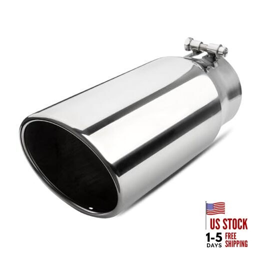 4 inch Inlet Exhaust Tip, 5″ Outlet 12″ Overall Length Stainless Steel Exhaust