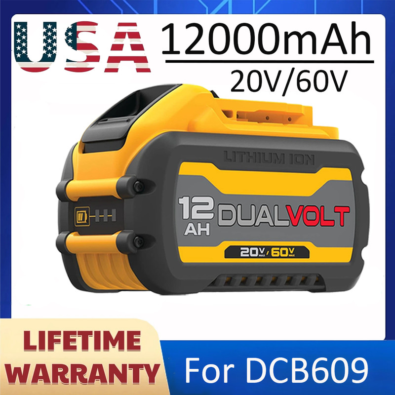 Pack 12Ah DCB609-2 For DEWALT DCB606 DCB612 20V/60V MAX FLEX-VOLT Li-ion Battery