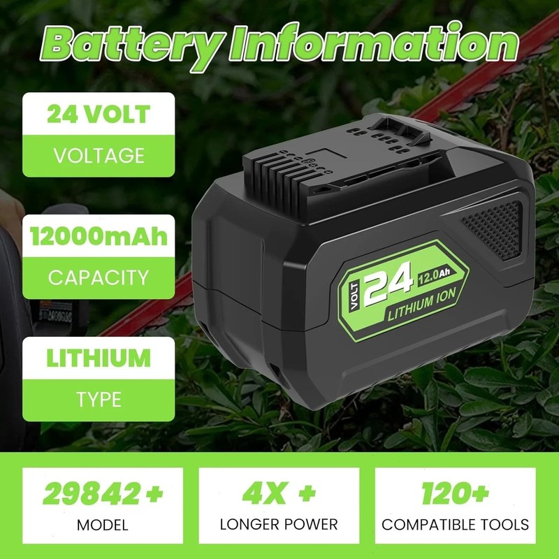 XNJTG 24V 6.5Ah 156Wh Lithium-Ion Battery Replacement for Greenworks 24V 29842 M gallery