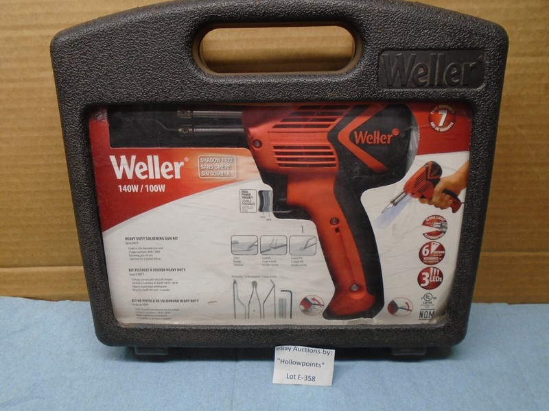 Weller 9400PKS Soldering Gun Kit Dual Watt 140/100 3 LED Lights Tips & case E358