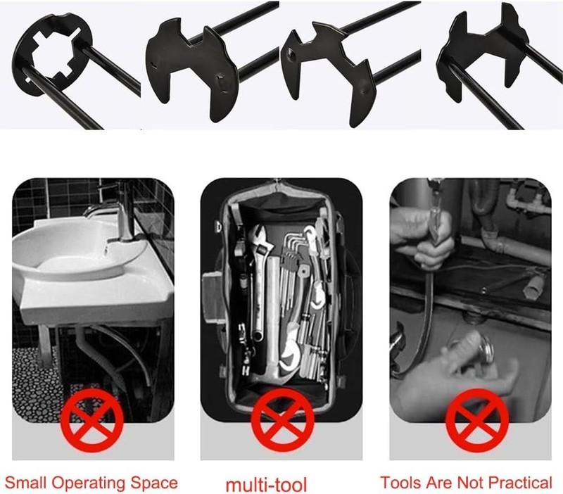 Multifunctional Basin Wrench, Carbon Steel Faucet Tool for Sink and Tight Spaces gallery
