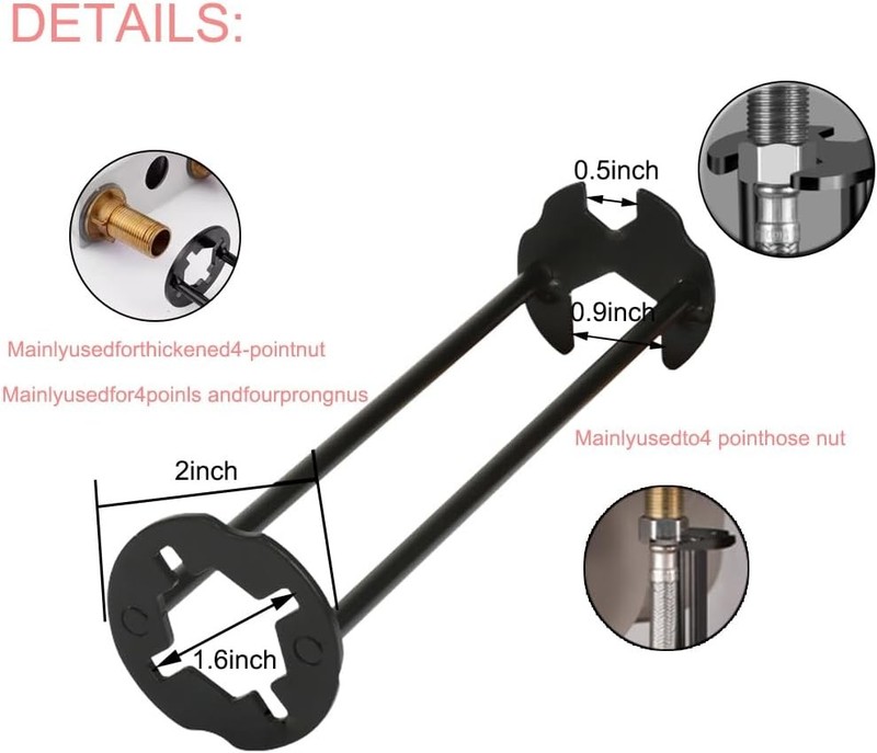 Multifunctional Basin Wrench, Carbon Steel Faucet Tool for Sink and Tight Spaces gallery