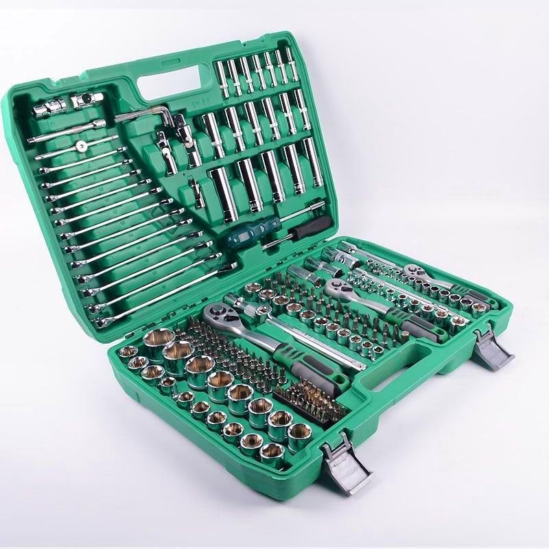 216Pcs Mechanics Tool Set 1/4" 3/8" 1/2" Socket Wrench Set Repair Tool Kit &Case gallery