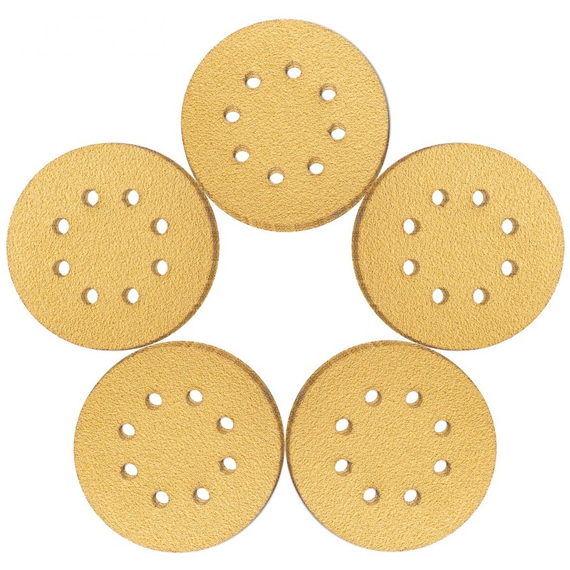 5 in Sanding Discs 60 80 120 220 320 Grit Hook Loop 8-Hole Orbital Sander Paper