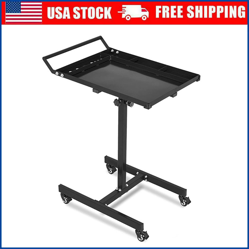 Mobile Work Table 300lbs Mobile Rolling Tool Table Adjustable Height Workplace